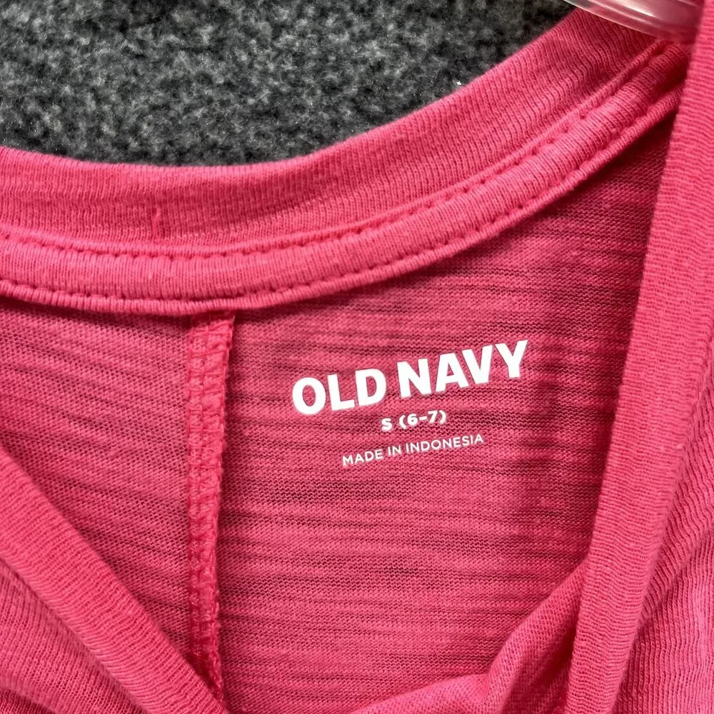 Old Navy Dress Girls Small 6 7 Pink short sleeves beach summer‎ crew neck